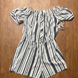 Lush Navy and White Striped Top